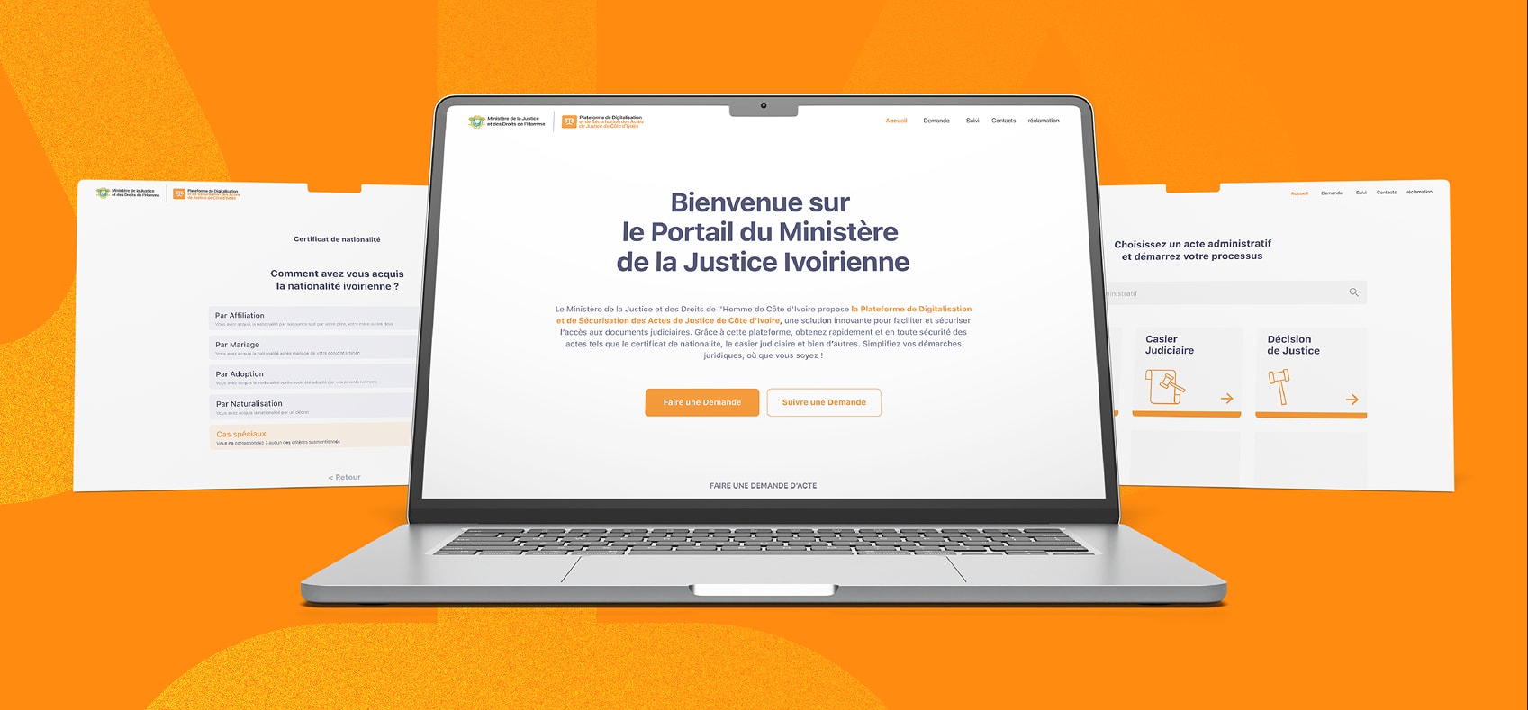 e-Justice CI — comment faire une demande d'acte sur la plateforme